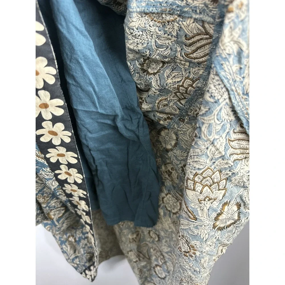Natural Life Boho Floral Tiered Cotton Maxi Dress Button Front Midi Womens XL - Picture 12 of 14